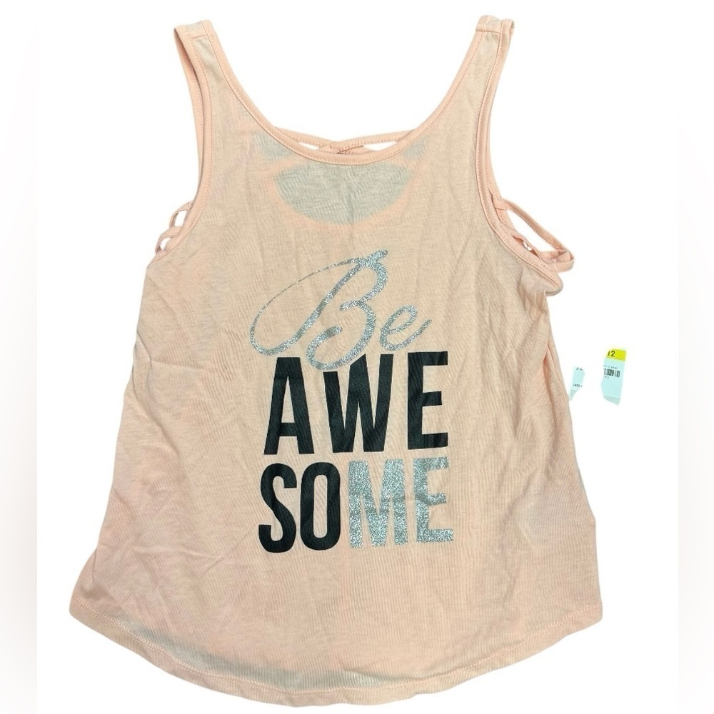 NWT Ideology Be Awesome Tank Top in Peach and Black Size 10/12 Medium